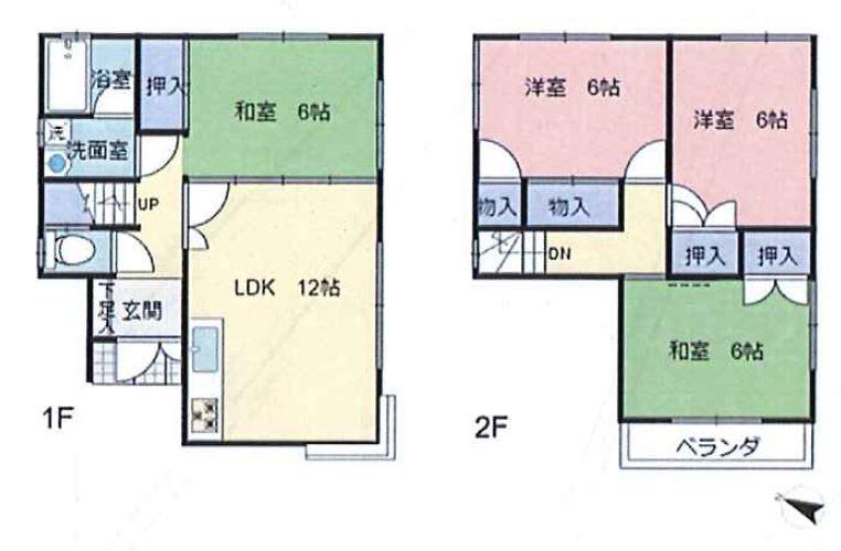 【西浅井町余戸建の間取り】