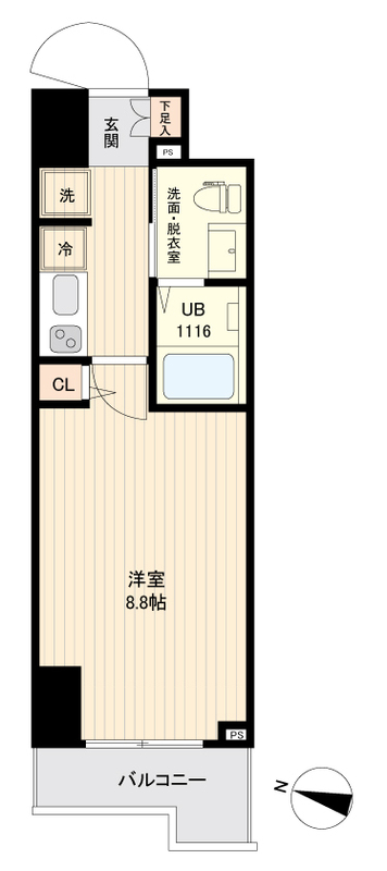 千葉市中央区本千葉町のマンションの間取り