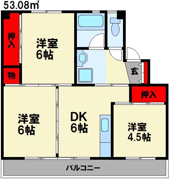 嘉麻市鴨生のマンションの間取り