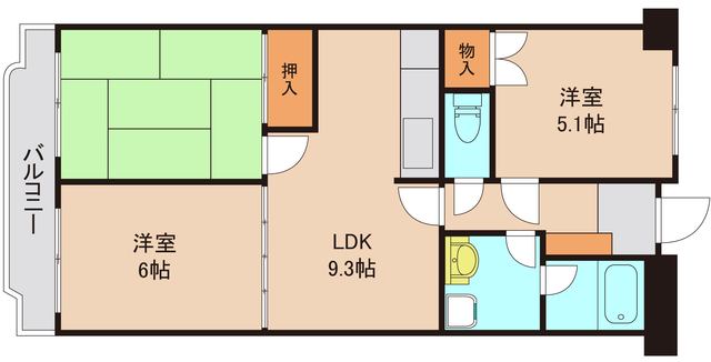 市川市福栄のマンションの間取り