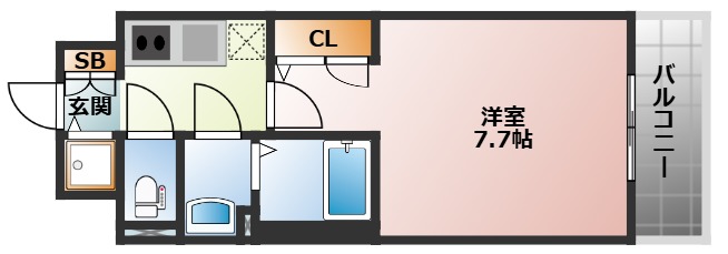 S-RESIDENCE難波大国町dominaの間取り