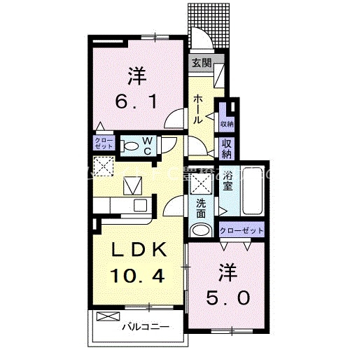 新城市野田のアパートの間取り