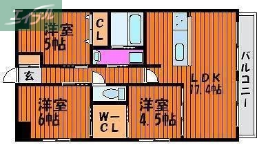 アルファライフ岡大医学部前の間取り