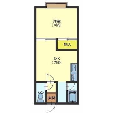 函館市堀川町のアパートの間取り