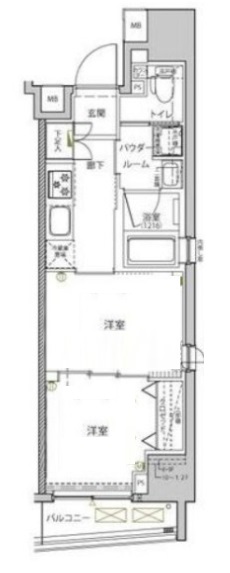 千代田区東神田のマンションの間取り