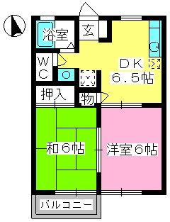 第５的野コーポ12の間取り