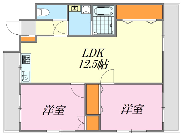 廿日市市地御前のマンションの間取り