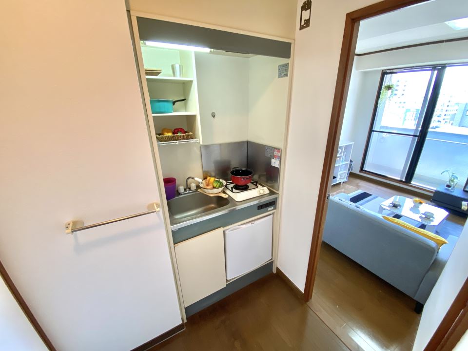 キッチン　１口ガスコンロ付きコンパクトキッチンです