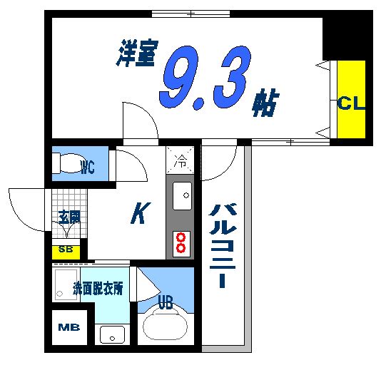 広島電鉄宇品線 中電前駅 徒歩8分 14階建 築10年の間取り写真