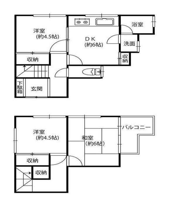 尊延寺5丁目戸建の間取り写真