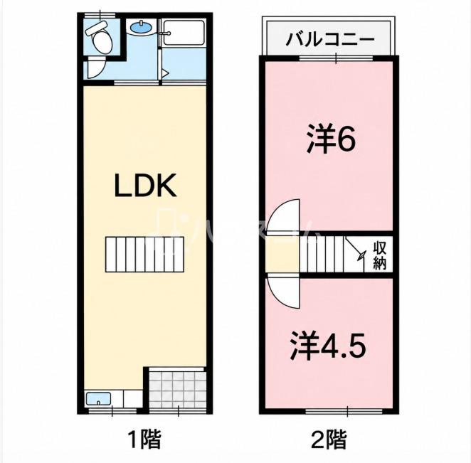 京阪本線 萱島駅 徒歩10分 2階建 築61年の間取り写真