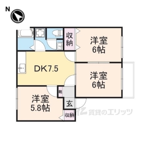 長浜市勝町のアパートの間取り