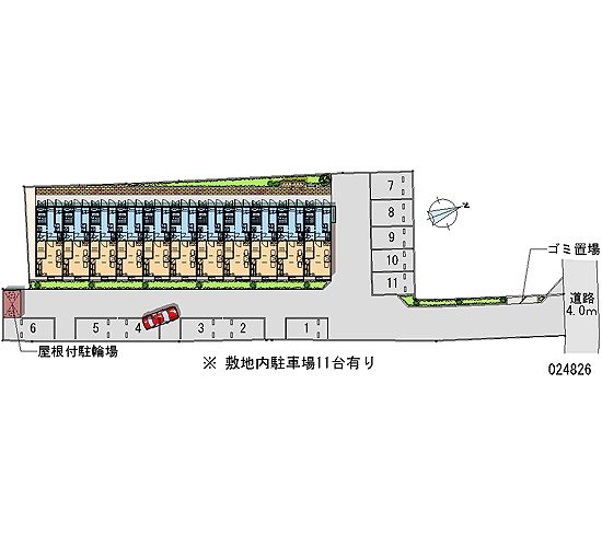 【あきる野市渕上のアパートの駐車場】