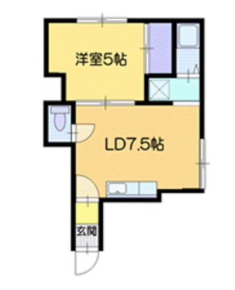 札幌市白石区南郷通のアパートの間取り