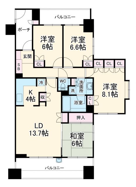 グランチェルト大倉山の間取り