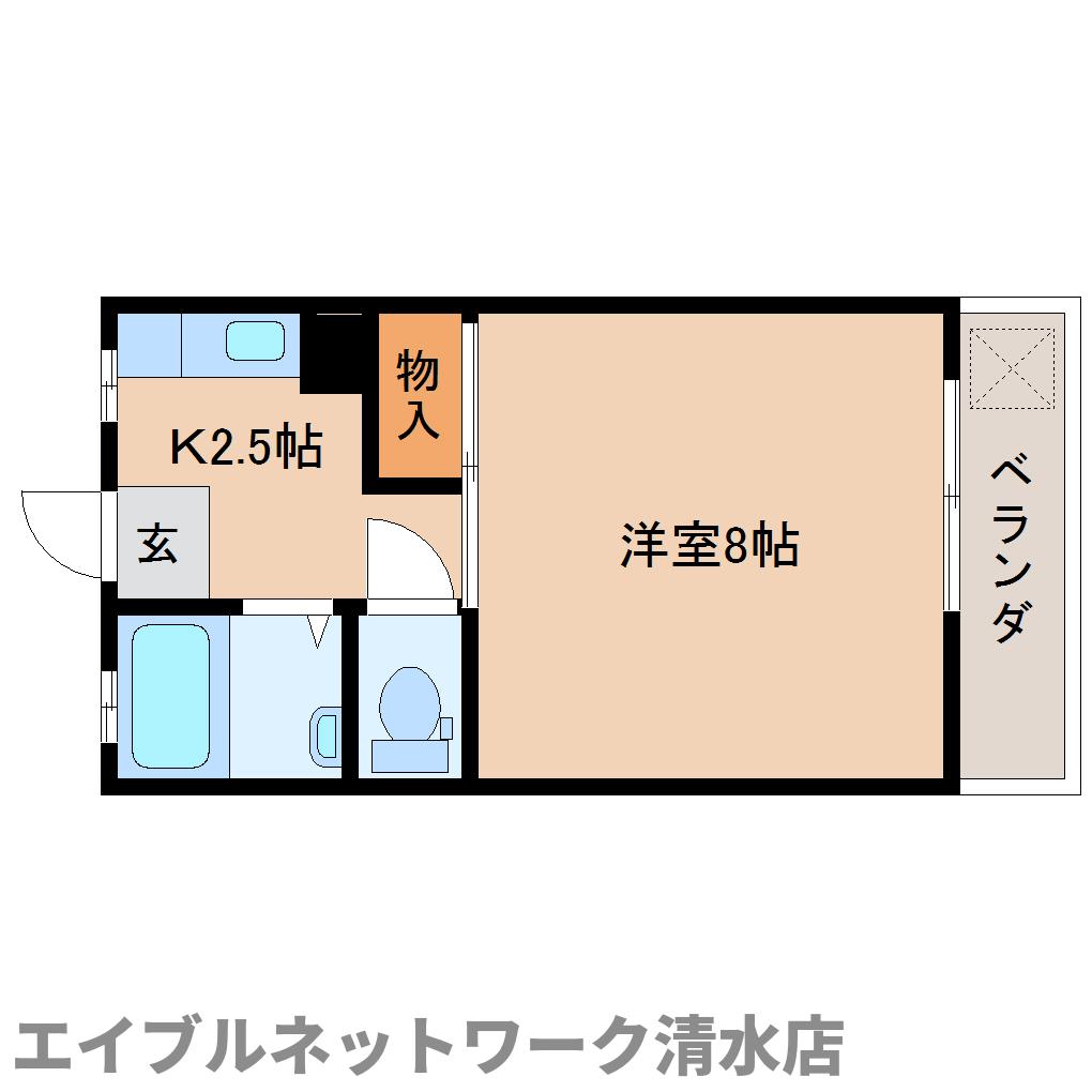 静岡県静岡市清水区三保（マンション）の賃貸物件の間取り