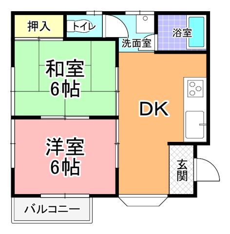 グリーンハイツ弥生　Ｂ棟の間取り