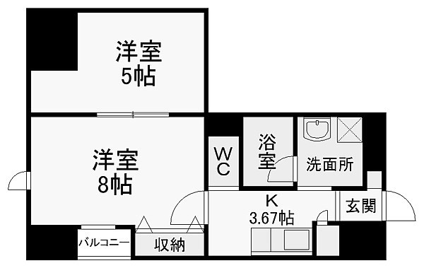 【高崎市羅漢町のマンションの間取り】