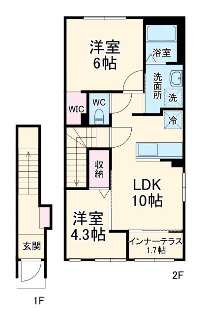 山武市成東アパートＡ棟新築工事の間取り