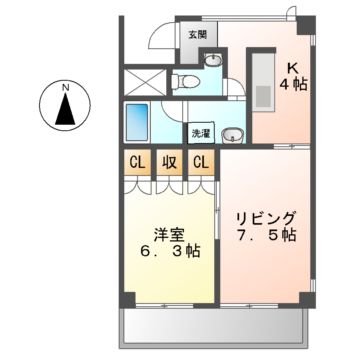 名古屋市中区橘のマンションの間取り