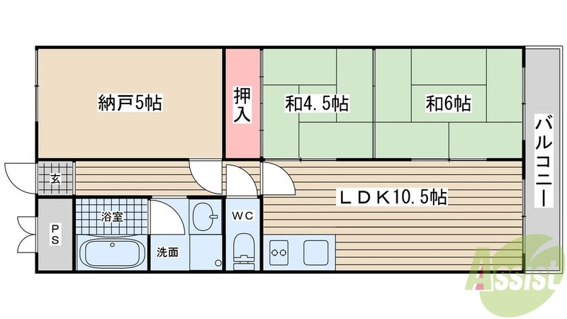 白鷹真野マンションの間取り