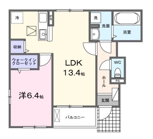 岡山市中区藤原西町のアパートの間取り