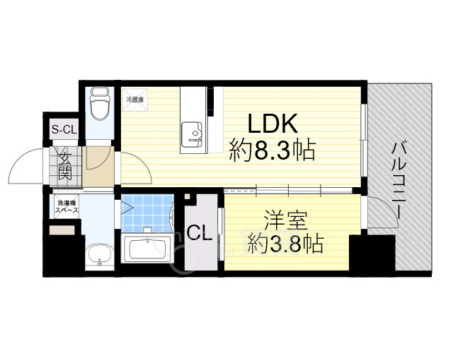 大阪市北区豊崎のマンションの間取り