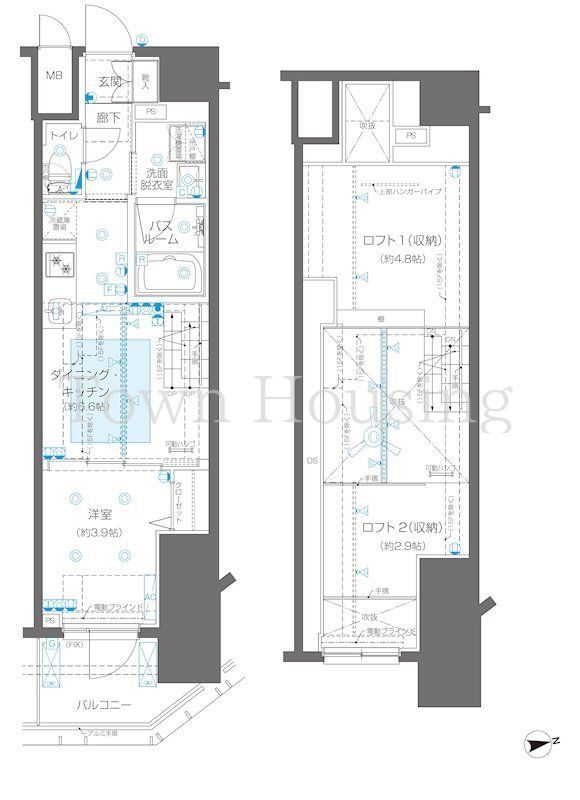 新宿区新宿のマンションの間取り