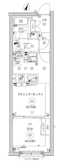 グローリオシェルト池袋IIの間取り