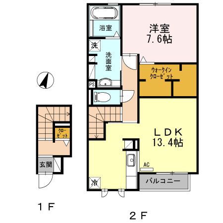 沼津市岡一色のアパートの間取り