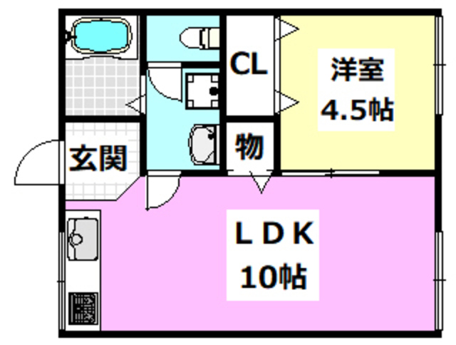 【吹田市岸部北のアパートの間取り】