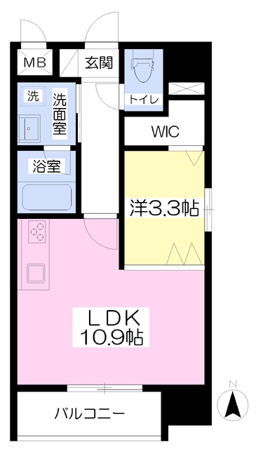 松山市千舟町のマンションの間取り