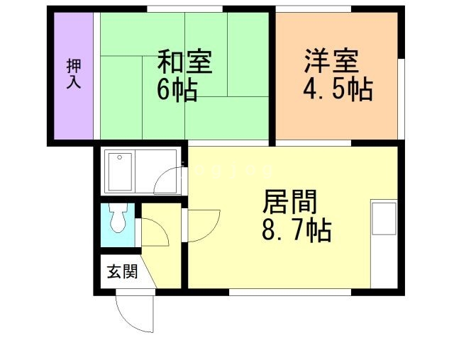 札幌市南区南三十条西のアパートの間取り