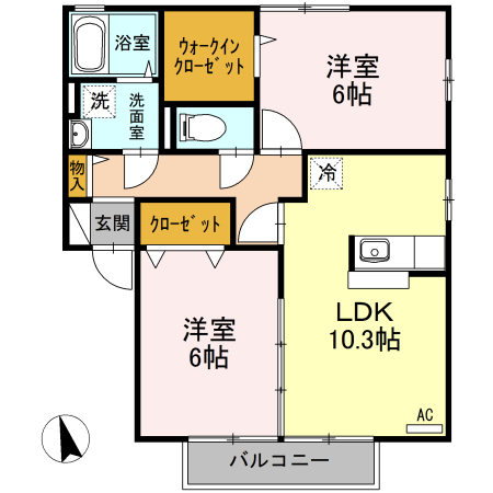 セジュール・フレア Aの間取り