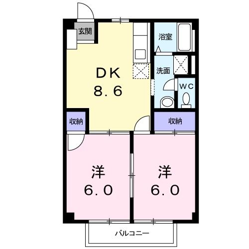 桑名市新西方のアパートの間取り