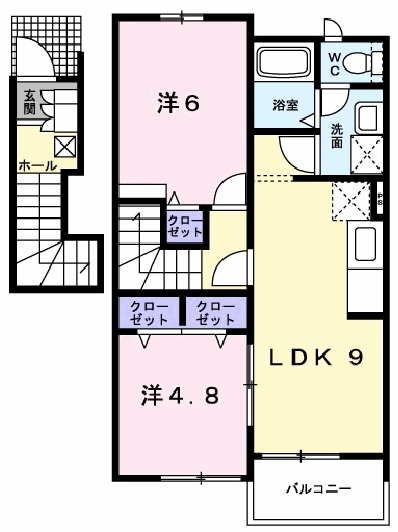 [家電付き] グランツ和の間取り