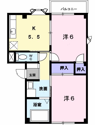 ブルースカイ　２の間取り