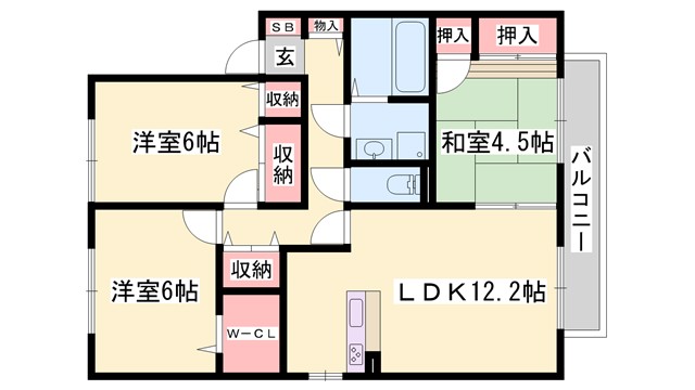 メゾン　ド　ブラウニー　C棟の間取り