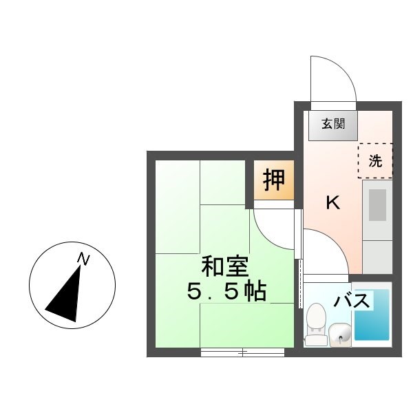 上田市中央のアパートの間取り