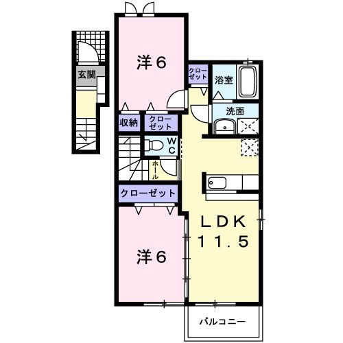 南相馬市原町区大木戸のアパートの間取り