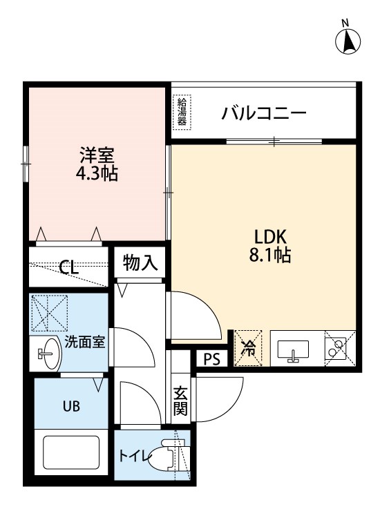 名古屋市天白区植田西のアパートの間取り