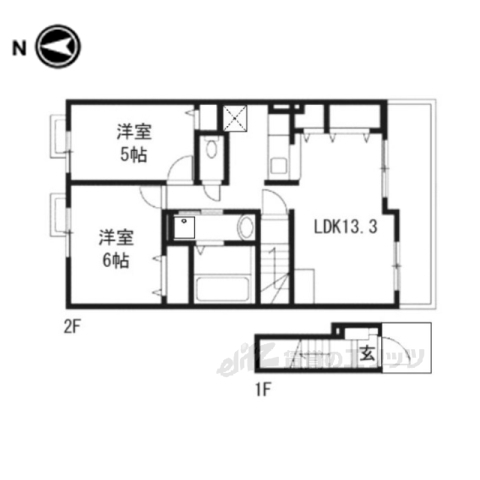 大和郡山市額田部北町のアパートの間取り