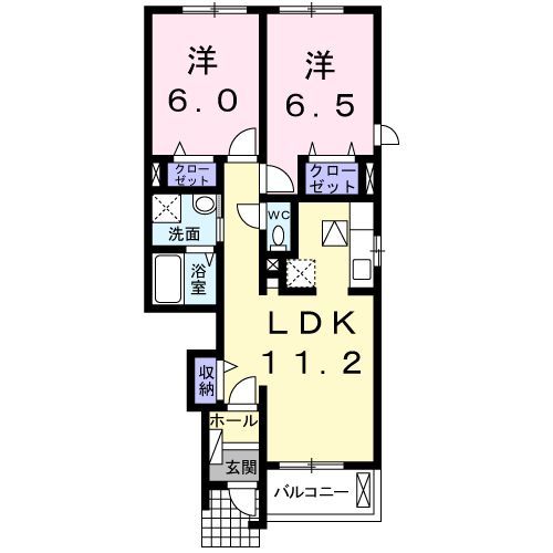 浜松市浜名区細江町気賀のアパートの間取り