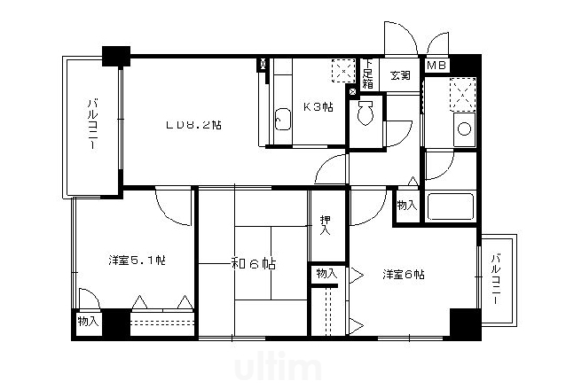 三条麩屋町アーバンライフの間取り