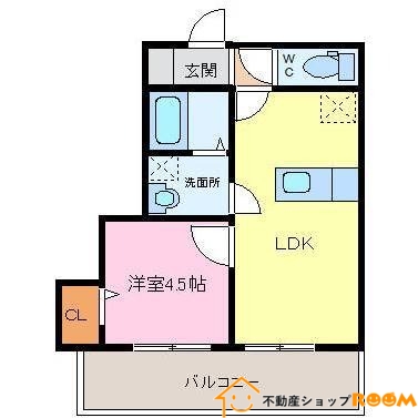 筑後市大字上北島のアパートの間取り