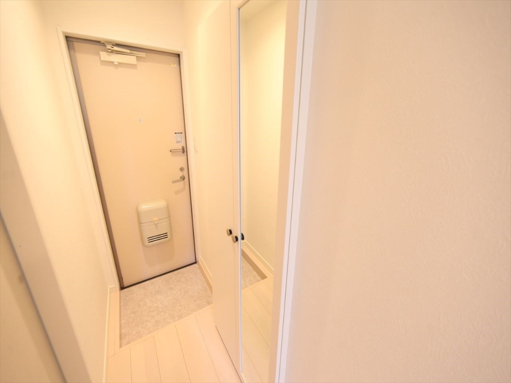 玄関　玄関　シューズボックス　姿鏡付き（収納充実してます）