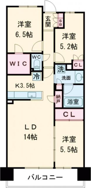プラウド水戸三の丸の間取り