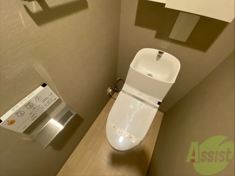 トイレ　ウォシュレット機能がついたトイレ。安心して使用できますね。