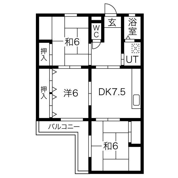 姫路市香寺町広瀬のマンションの間取り