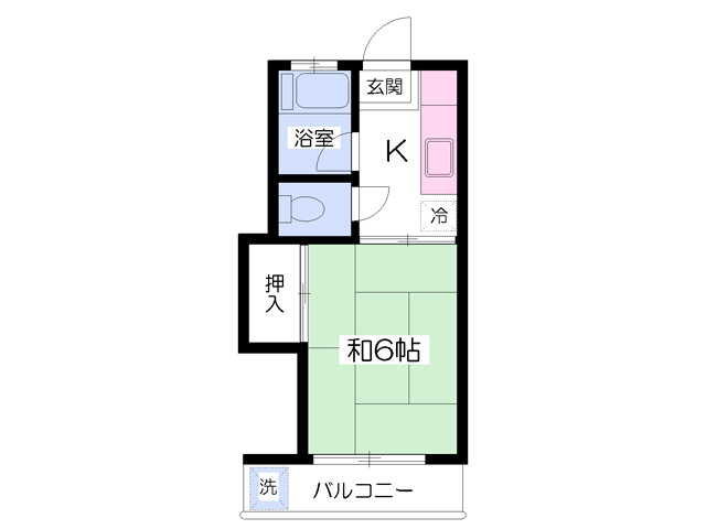 仙台市青葉区中江のアパートの間取り